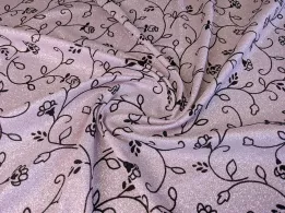 Диско флок квітковий настрій, персиковий - інтернет-магазин tkani-atlas.com.ua