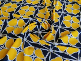 Софт геометрична романтика, гірчиця - інтернет-магазин tkani-atlas.com.ua