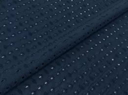 Прошва геометрическая сетка, темно-синий - интернет-магазин tkani-atlas.com.ua