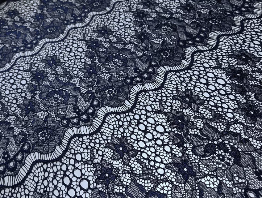 Гіпюр опера хвиля, темно-синій - фото 1 - інтернет-магазин tkani-atlas.com.ua