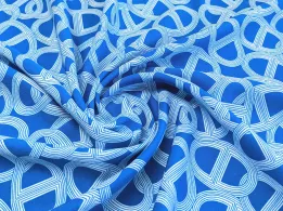 Платтяний креп акварель абстракції, синій - інтернет-магазин tkani-atlas.com.ua