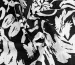 Лен Бохо цветочная абстракция, черный - фото 1 - интернет-магазин tkani-atlas.com.ua