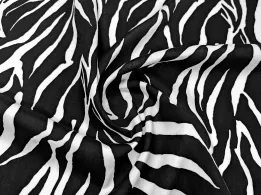 Штапель шелковистый зебра, черный на молочном - интернет-магазин tkani-atlas.com.ua