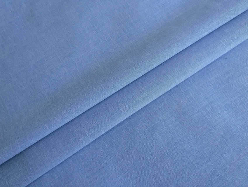 Поплин рубашечный меланжевый, голубой джинсовый - фото 1 - интернет-магазин tkani-atlas.com.ua